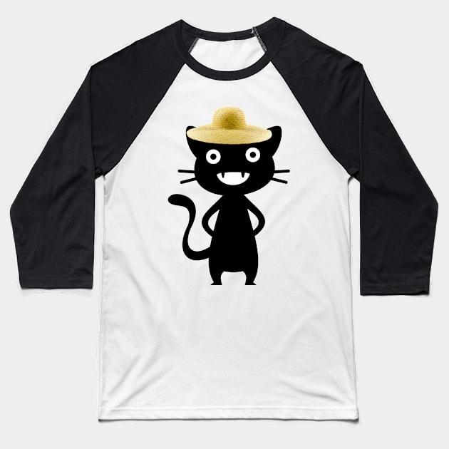 Farmer cat Baseball T-Shirt by Molenusaczech